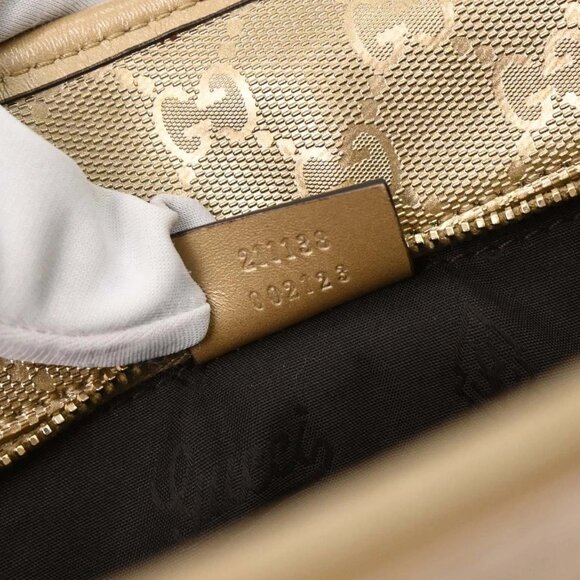 Gucci Gold PVC GG Tote Handbag 211138 002123 177452 - Picture 9 of 10